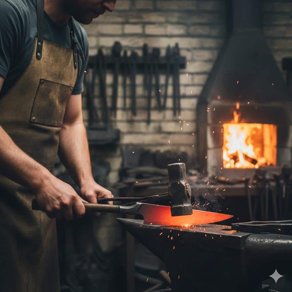 Chef Knife Essentials: Why Every Pitmaster Needs A Quality Chef Knife In Their Bbq Arsenal 2 A Blacksmith Forging A Chef’s Knife