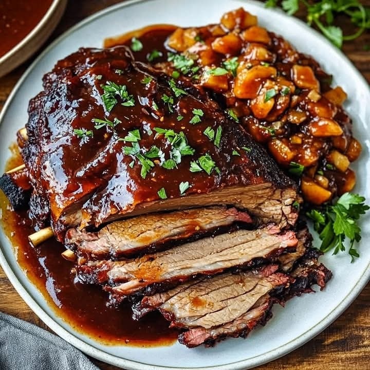 Boston Baked Bean Glazed Smoked Brisket