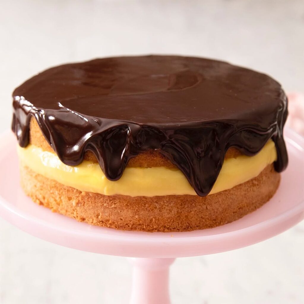 Boston Cream Pie Inspired Smoked Dessert