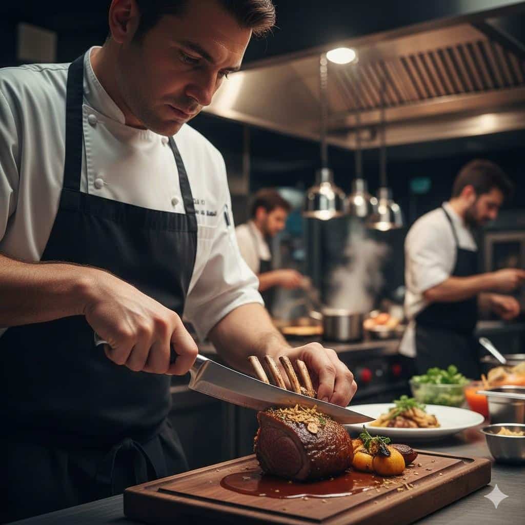 Chef Using A Carving Knife