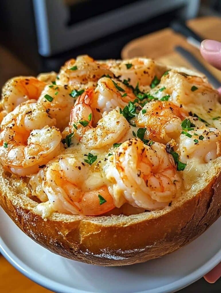 Garlic Butter Shrimp With Crusty Bread