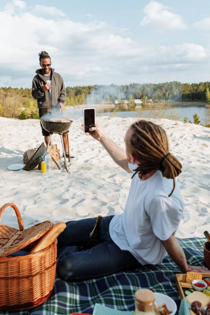 Grillers Having Fun And Taking Pictures