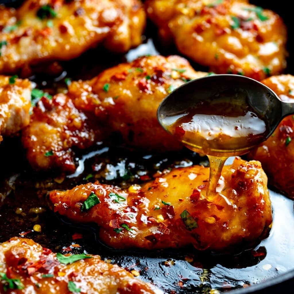 Honey Garlic Chickee Thighs
