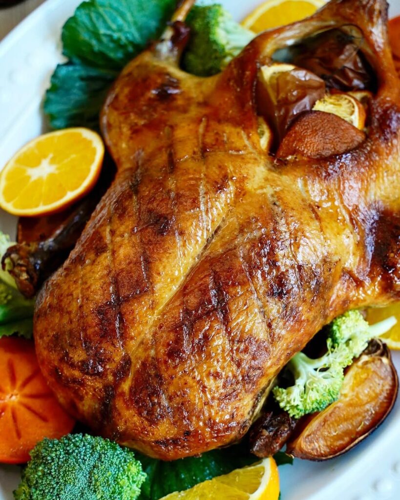 Roasted Whole Duck With Orange And Warm Spices