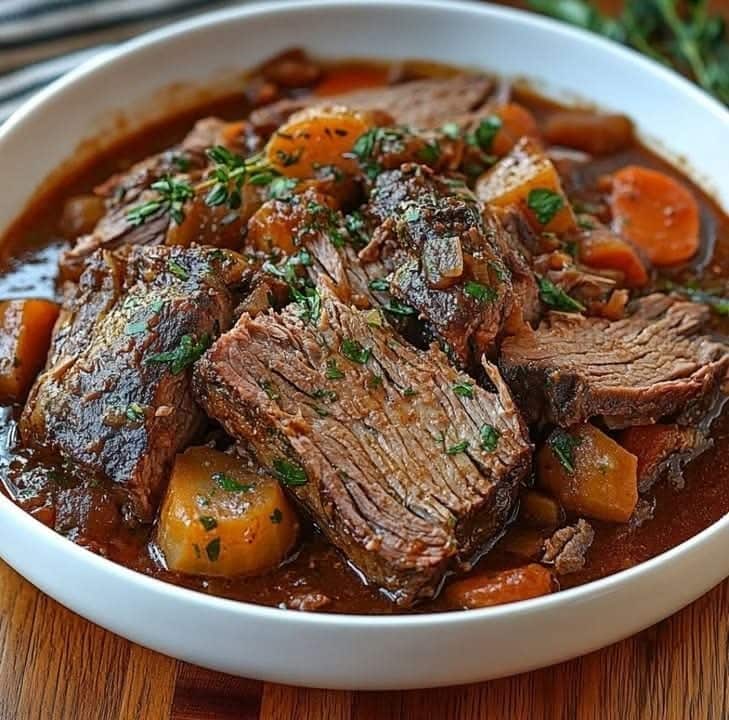 Slow Cooked Beef And Gravy Chuck Roast