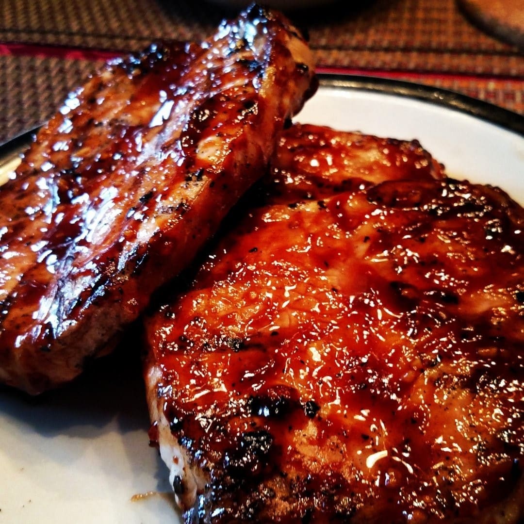 sweet heat smoked pineapple pork chops
