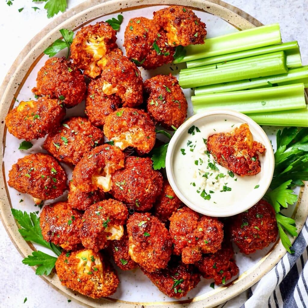Vegan Buffalo Cauliflower Wings