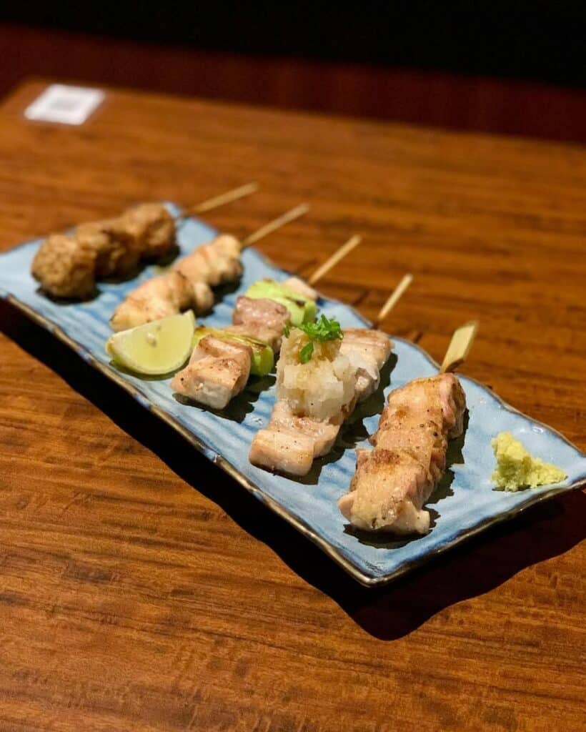 Yakitori Skewers On A Platter