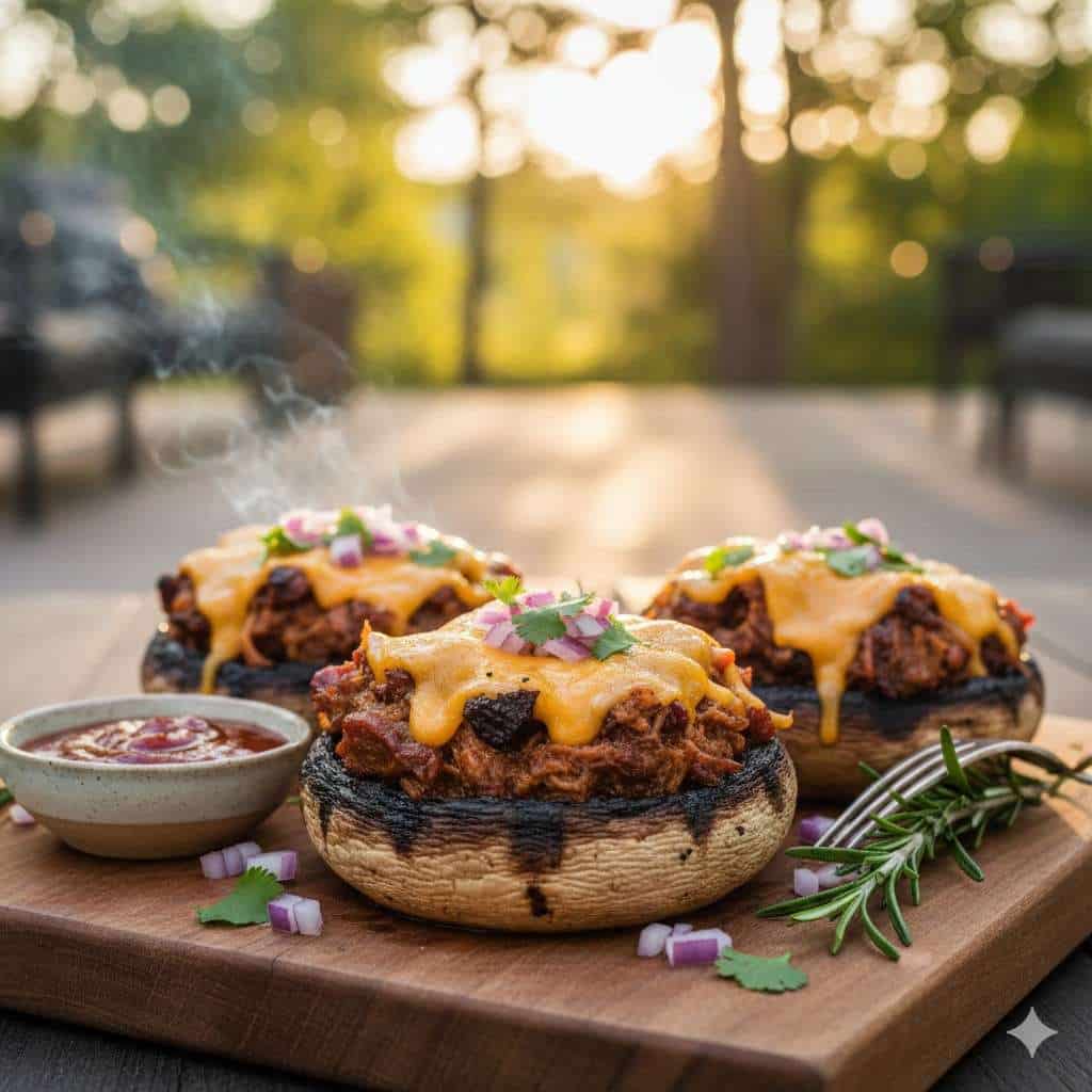 Flame-Kissed Love: 14 Bbq Dishes For Valentine’s Day 8 Bbq Stuffed Portobello Mushrooms