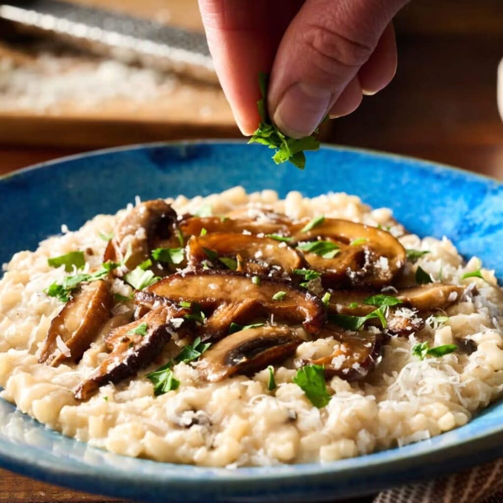 Creamy Mushroom Risotto Vegetarian Version