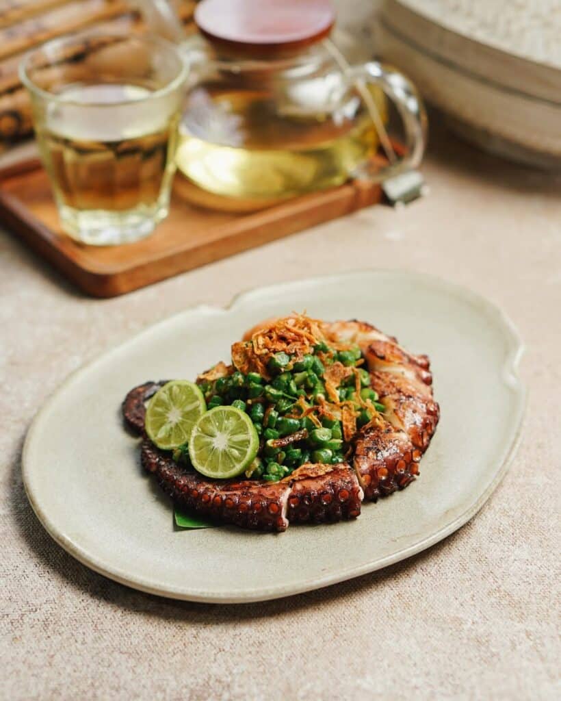 Indonesian Grilled Octopus With Peanut Sauce