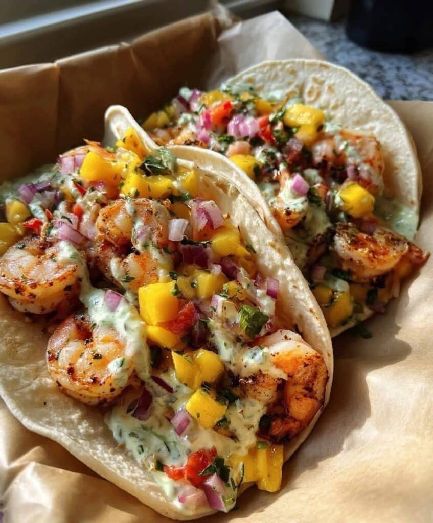Shrimp Tacos With Mango Salsa
