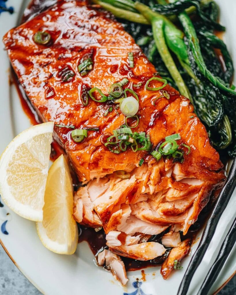 Baked Salmon With Honey Glaze