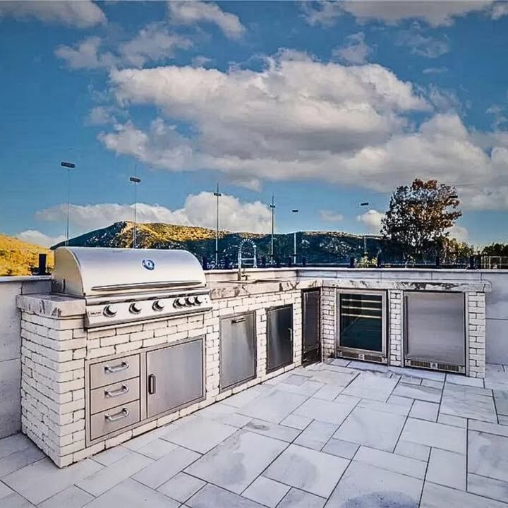 Blaze Grill Installed In Open-Air Outdoor Kitchen