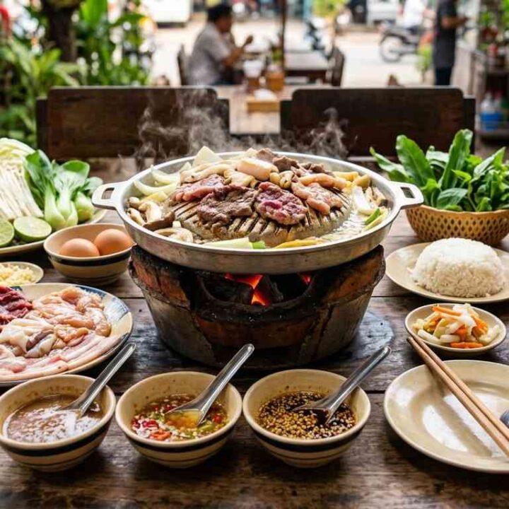 Cambodian Butter Pan Recipe With Sides And Drinks