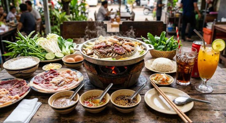 Cambodian Butter Pan Recipe With Sides And Drinks