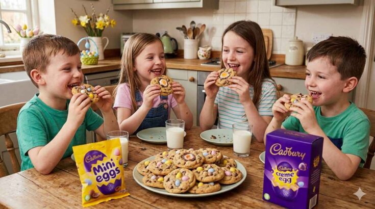 Children Eating Cadbury Egg Cookies