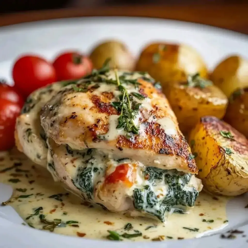 Creamy Spinach Stuffed Chicken
