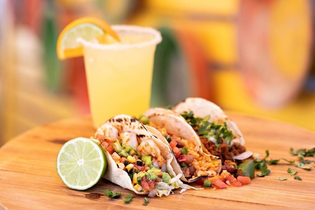 Fully-Loaded Tacos And Lemonade Drink