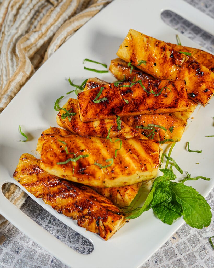 Grilled Pineapple With Spicy Honey Glaze