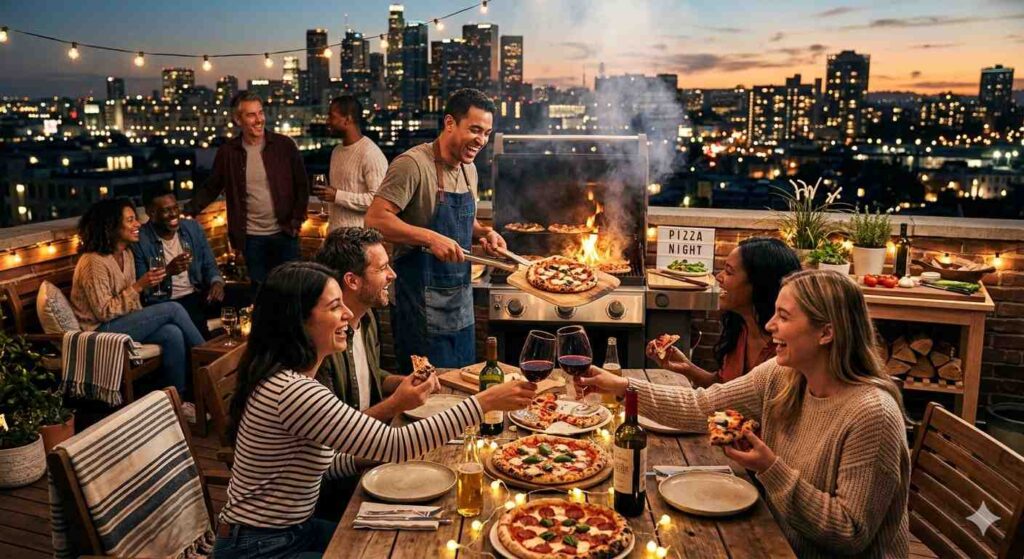 Grilled Pizza Night On Rooftop