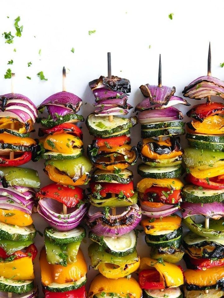 Grilled Vegetable Skewers With Garlic Marinade
