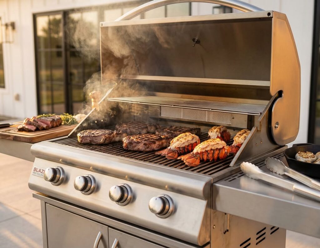 Grilling Meats On A Blaze Gas Grill