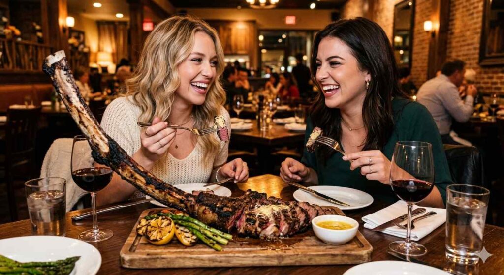 Pretty Girls Eat Smoked Cowboy Butter Tomahawk Steak