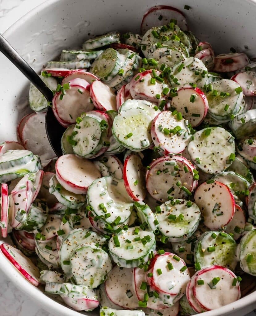 12 Healthy Spring Salad Recipes For Weight Loss 5 Radish And Cucumber Crunch With Herbed Yogurt Dressing
