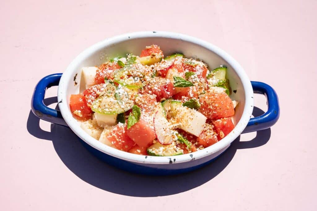 Rose And Mint Watermelon Salad