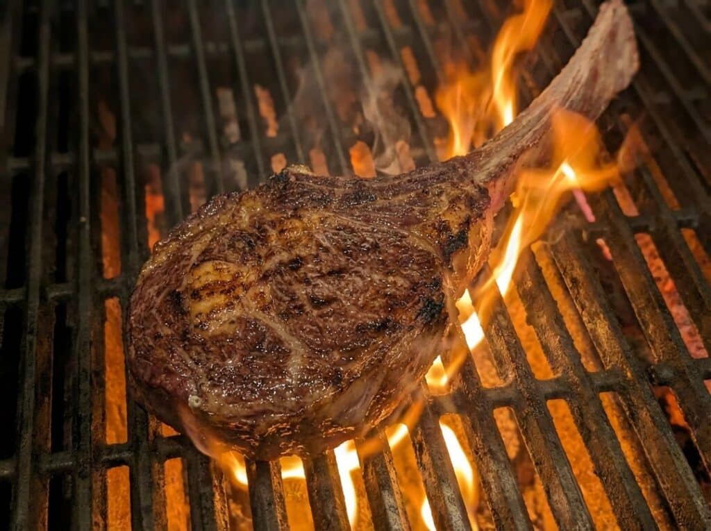 Smoking The Tomahawk In The Grill