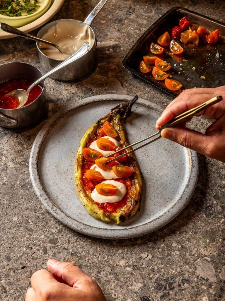 Smoky Grilled Eggplant With Tahini Drizzle