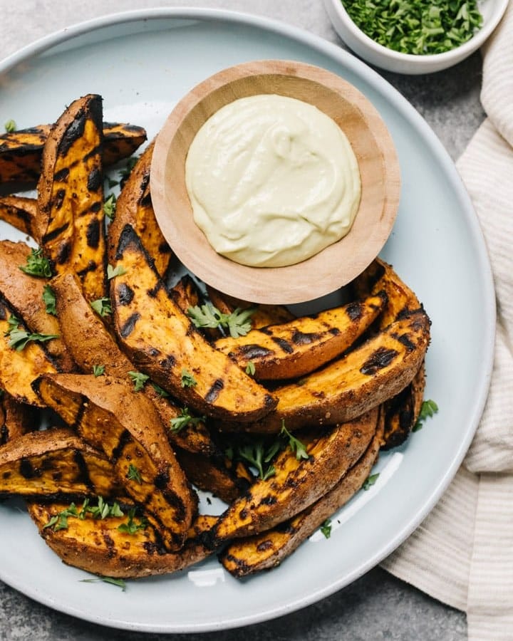 Smoky Grilled Sweet Potato Wedges