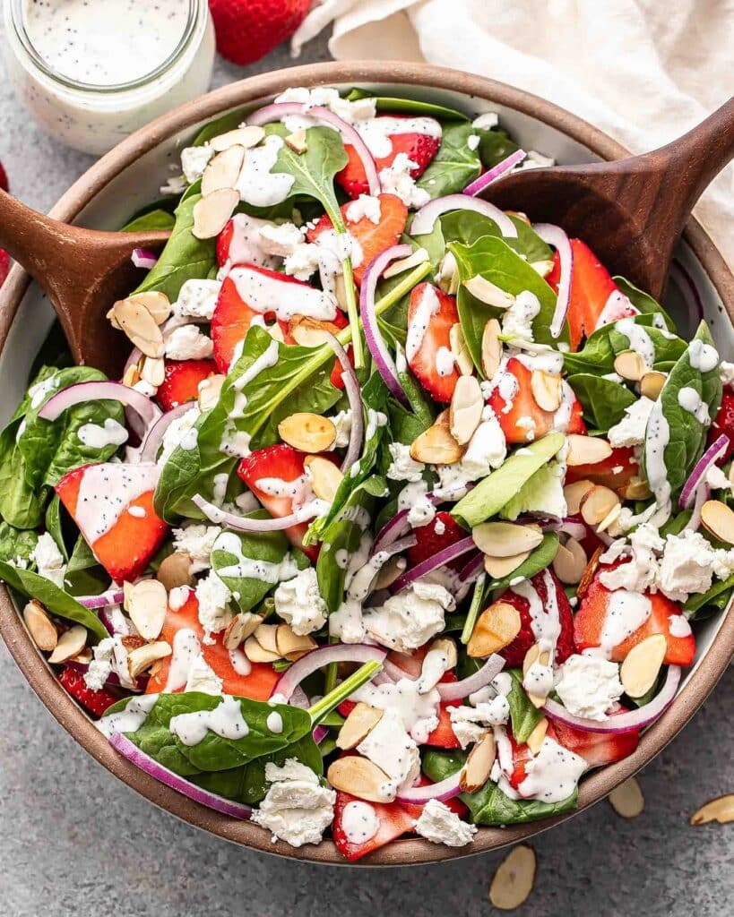 12 Healthy Spring Salad Recipes For Weight Loss 2 Strawberry Spinach Salad With Toasted Walnuts