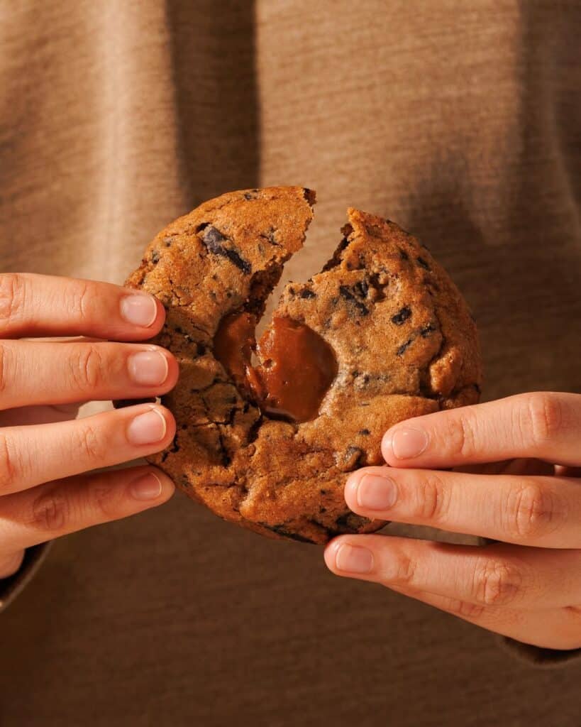 Woman Holding Cadbury Egg Cookie
