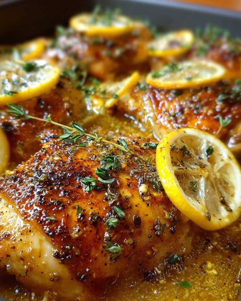 Baked Lemon Herb Chicken Thighs