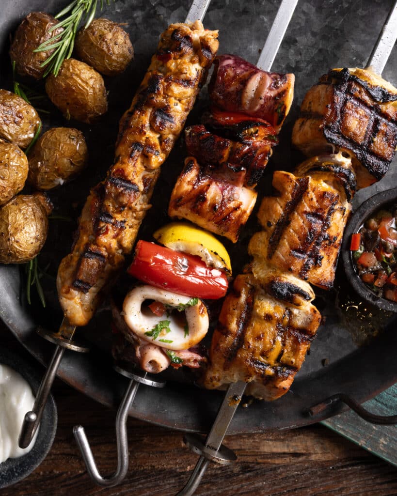 Bbq Skewers With Char Marks