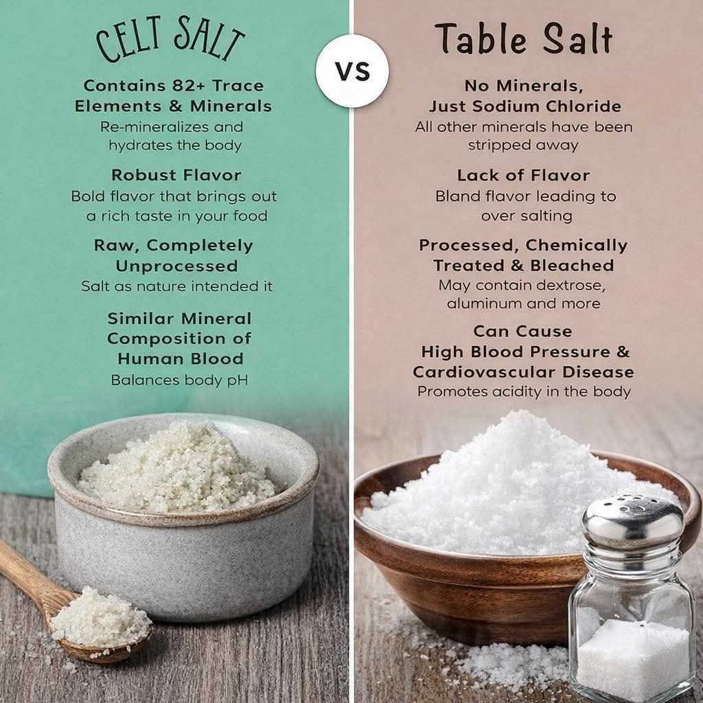 Celt Salt Versus Table Salt
