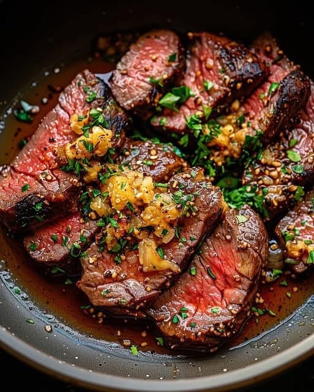 garlic butter smoked tri-tip tenderized steak