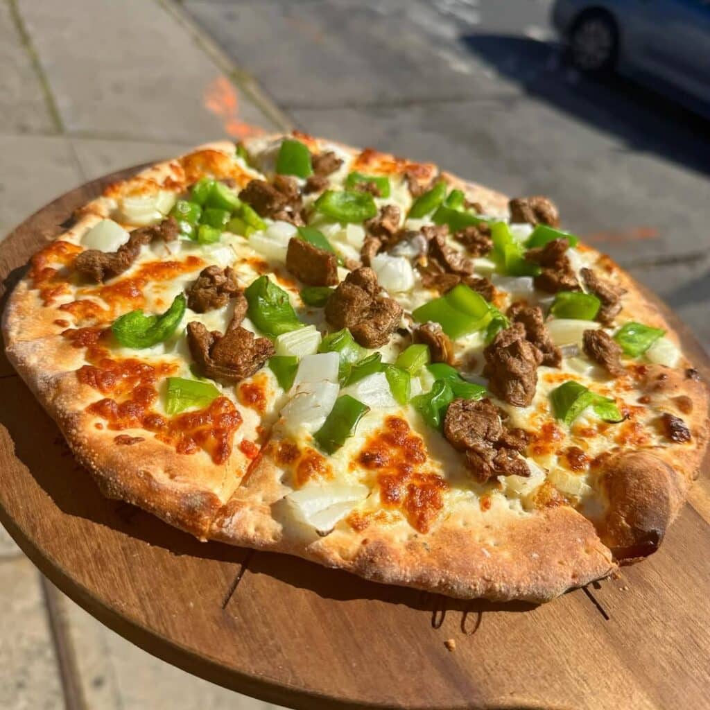 Home Made Steak Grilled Pizza