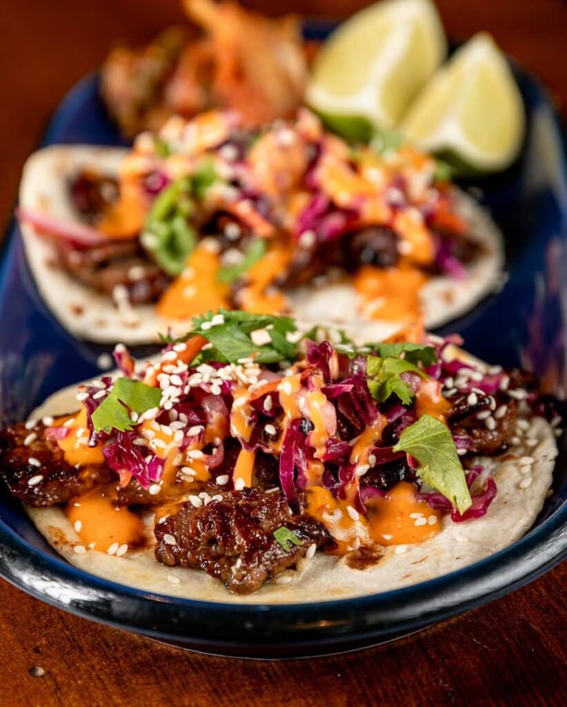 Korean Bulgogi Tacos With Kimchi Slaw