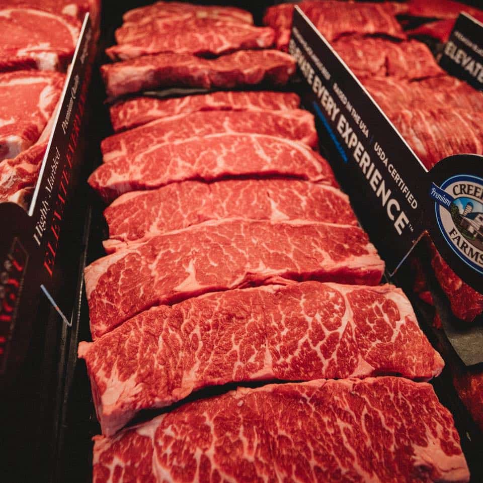 Raw Steak At A Grocery Store