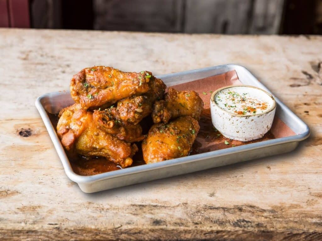 Smoked Chicken Wings Platter With White Alabama Sauce