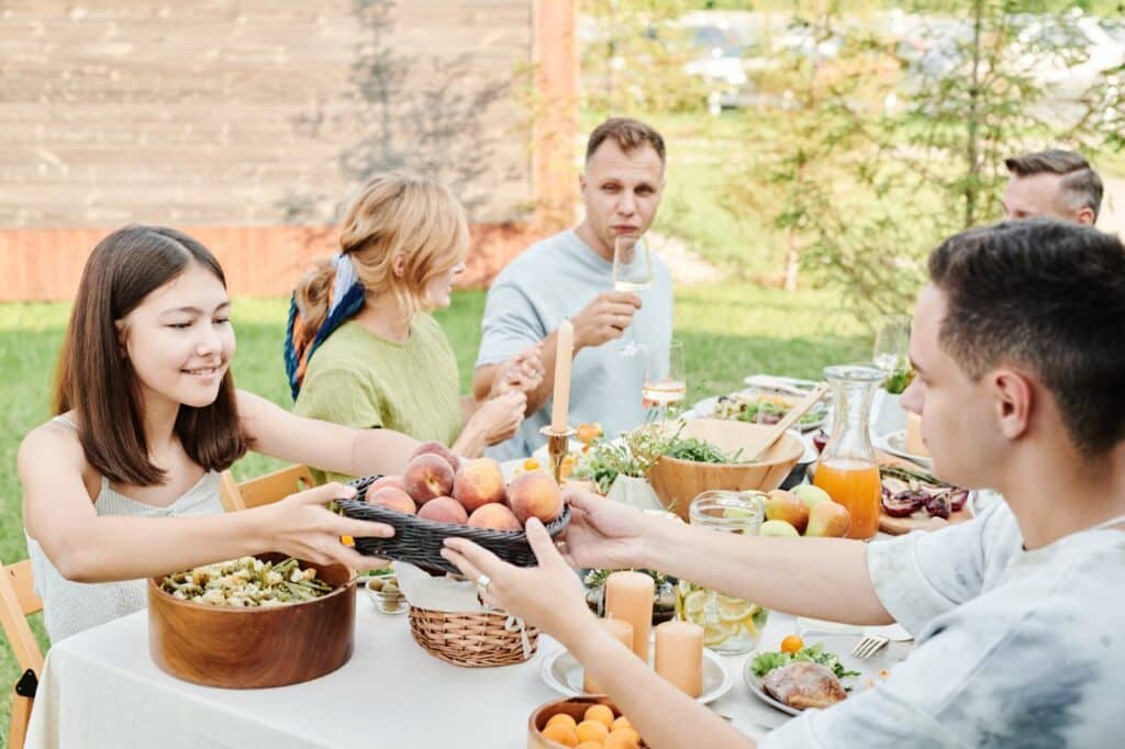 Backyard Feast With Family And Friends