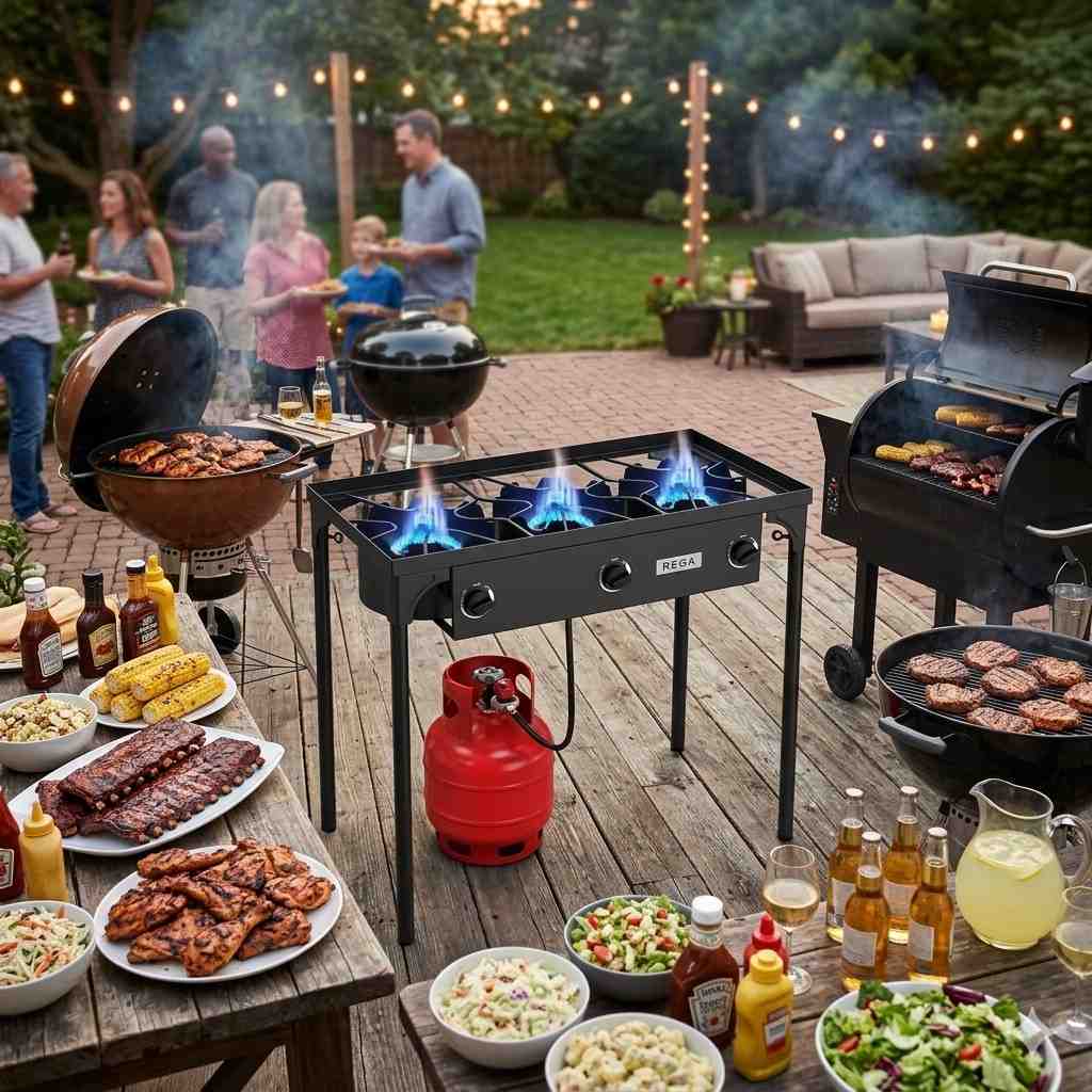Three’s Company: Cooking A Feast On The Goplus 3-Burner Stove 2 Backyard Grilling Feast With The Goplus Stove