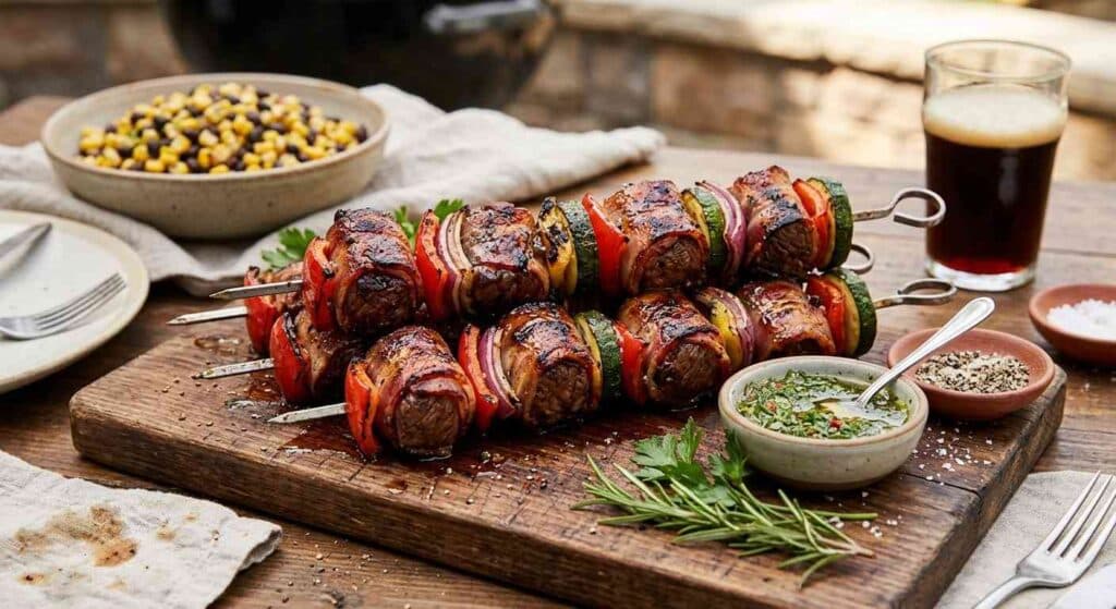 Bacon-Wrapped Beef Kabobs