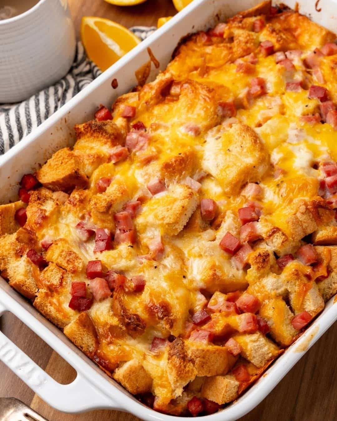 cheesy ham breakfast casserole