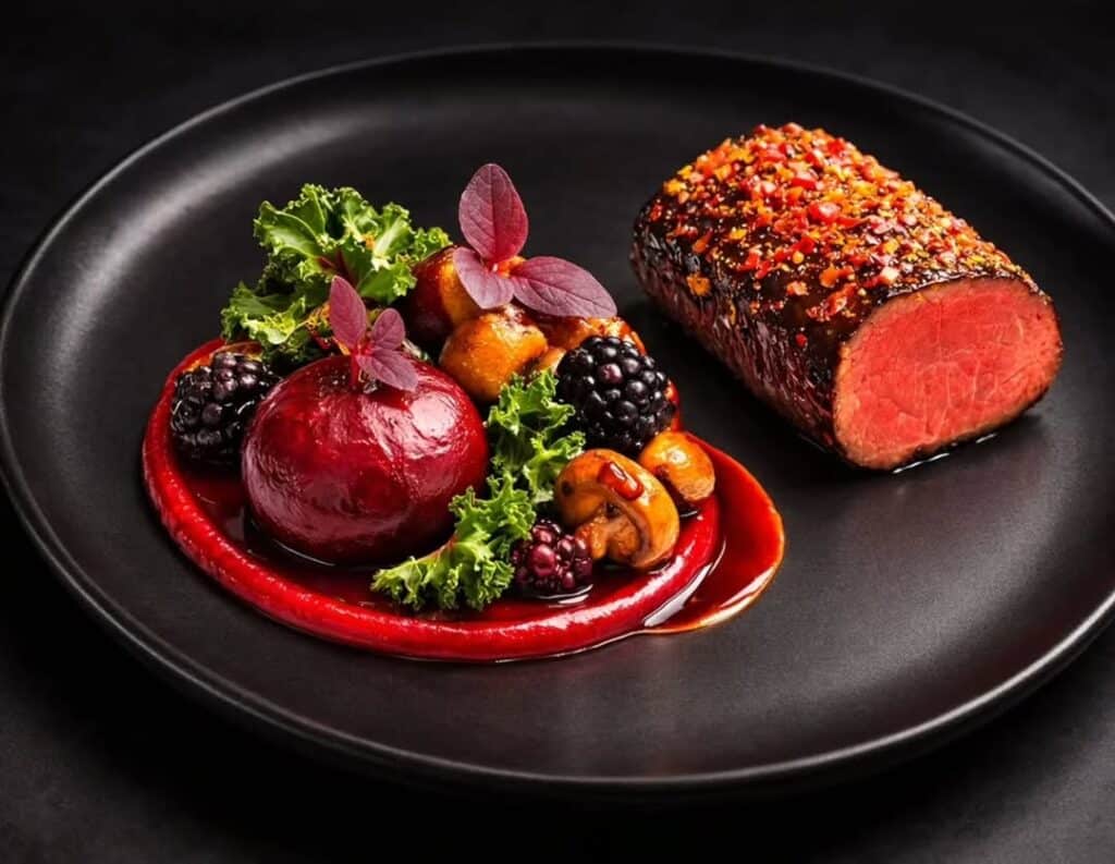 Coffee-Rubbed Beef Fillet With Blackberry-Bourbon Glaze