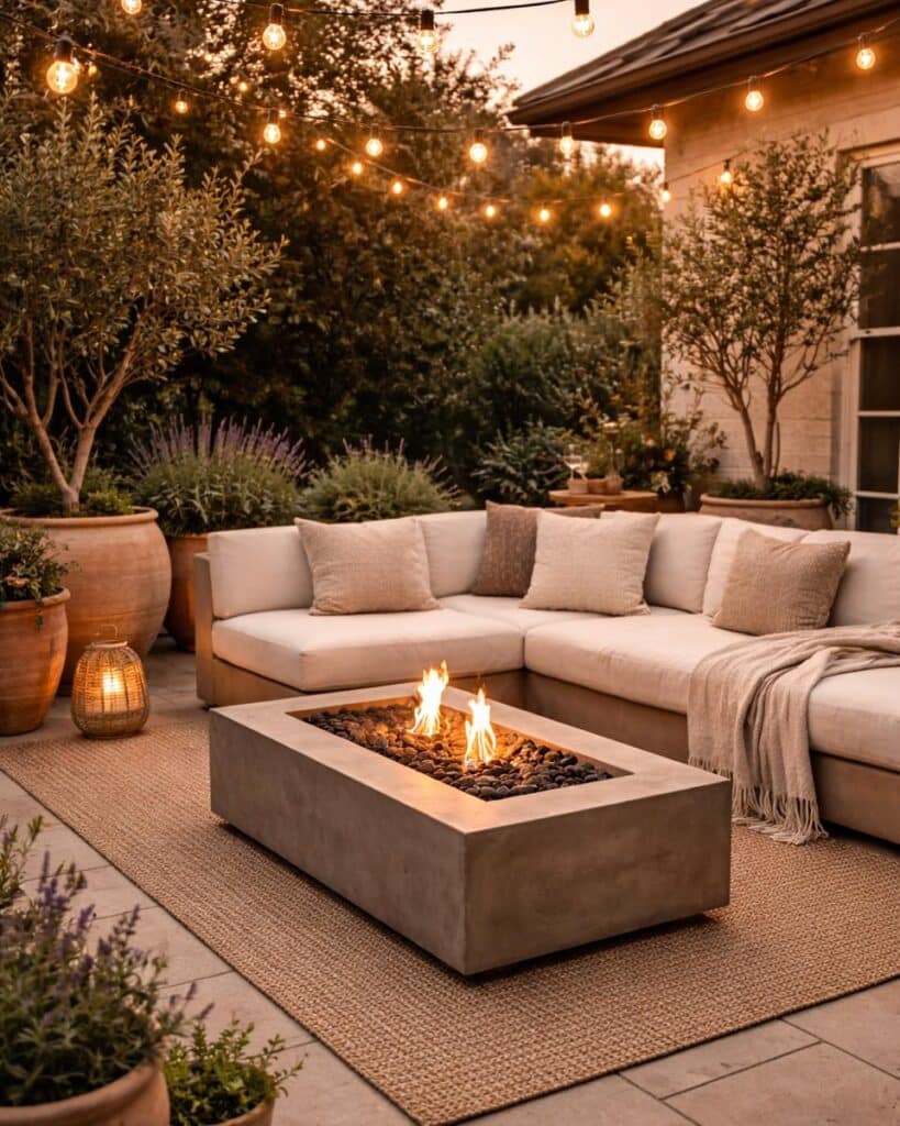 Combine Fire Pit Lighting With Accent Lights
