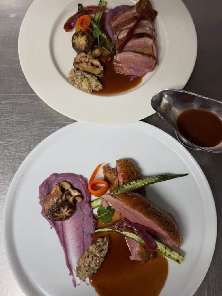 Duck Breast Fillet With Spiced Honey Glazed And Parsnip Puree